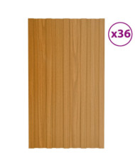 Panneaux de toiture 36 pcs acier galvanisé naturel 80x45 cm | Mobilier & Déco