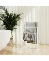 Porte-serviettes sur pied Blanc 48x24x79 cm Fer | Mobilier & Déco