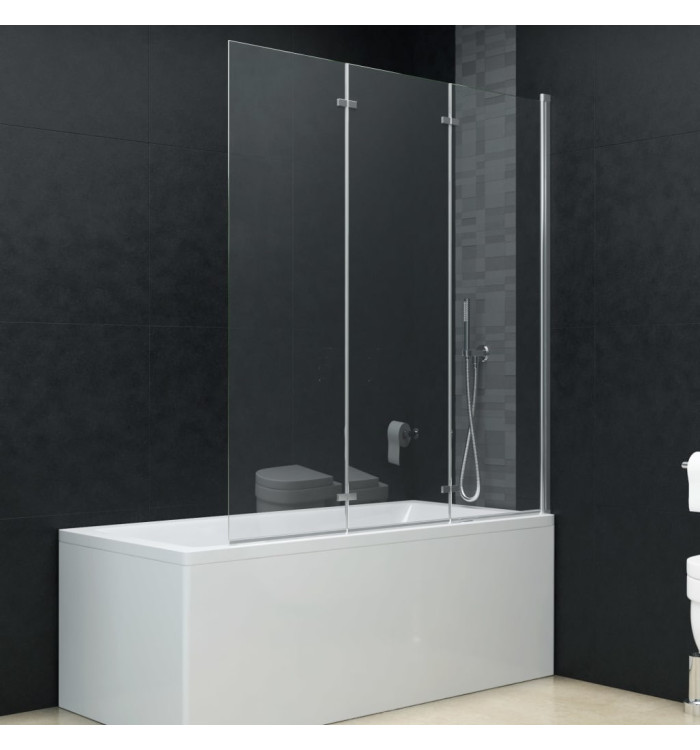 Cabine de douche pliable 3 panneaux ESG 130x138 cm | Mobilier & Déco