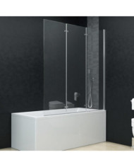 Cabine de douche pliable 3 panneaux ESG 130x138 cm | Mobilier & Déco