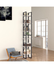 Bibliothèque à 6 niveaux blanc 40x30x210 cm bois ingénierie | Mobilier & Déco