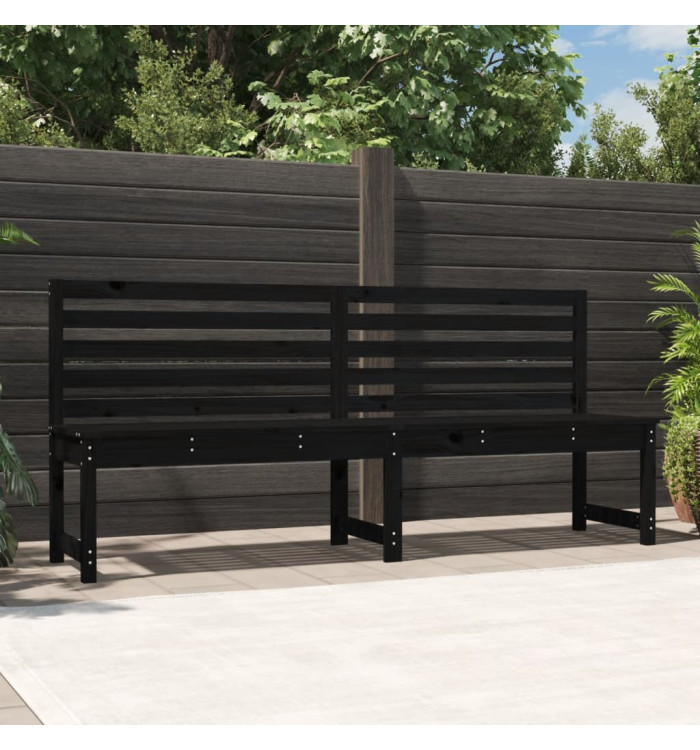 Banc de jardin noir 201,5 cm bois massif de pin | Mobilier & Déco