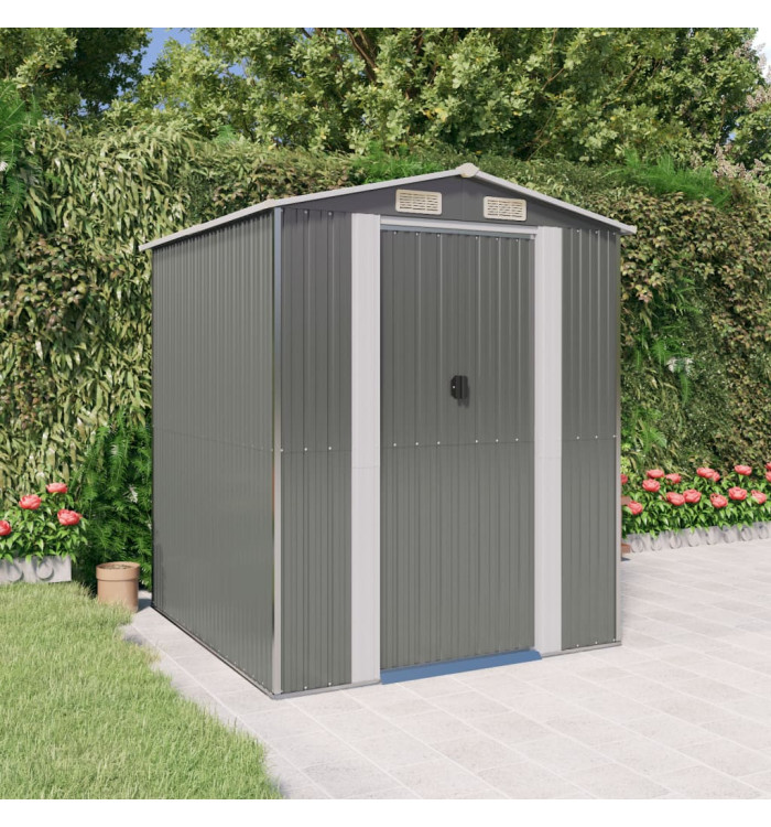 Abri de jardin Gris clair 192x191x223 cm Acier galvanisé | Mobilier & Déco