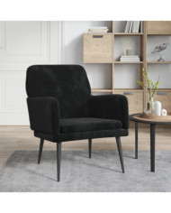 Fauteuil Noir 62x79x79 cm Velours | Mobilier & Déco