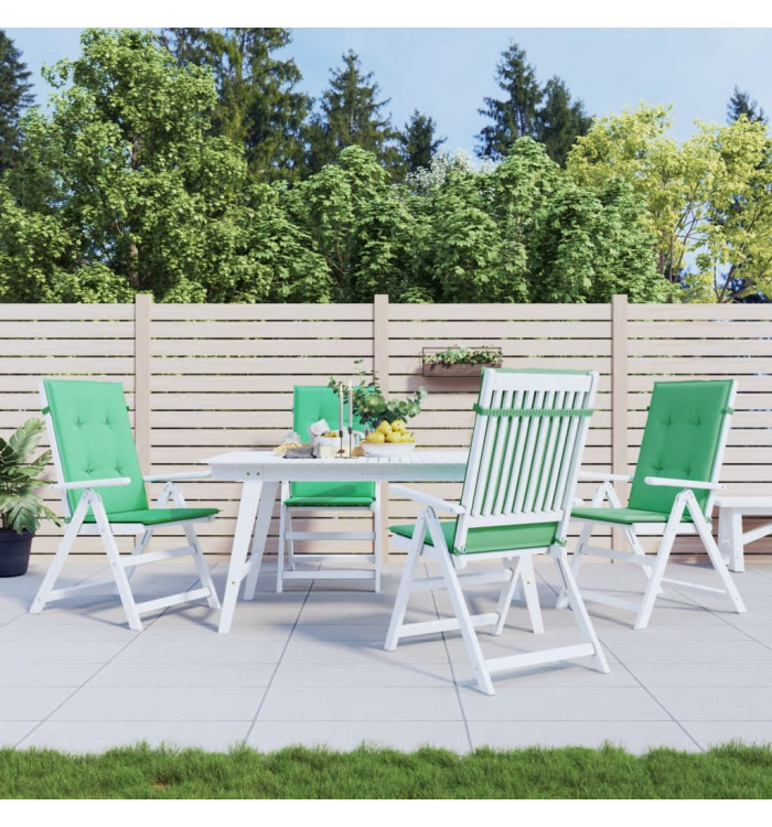 Coussins de chaise de jardin à dossier haut lot de 4 vert tissu | Mobilier & Déco
