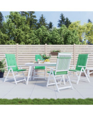 Coussins de chaise de jardin à dossier haut lot de 4 vert tissu | Mobilier & Déco