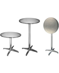 HI Table de bistro-bar pliable Aluminium Rond 60 x 60 x (58-115) cm | Mobilier & Déco