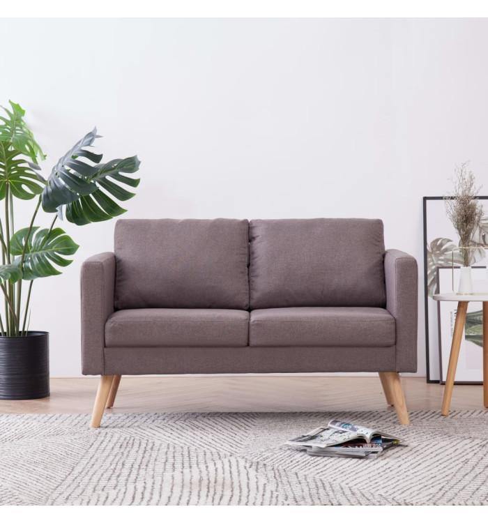 Canapé à 2 places tissu taupe | Mobilier & Déco