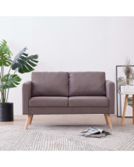 Canapé à 2 places tissu taupe | Mobilier & Déco