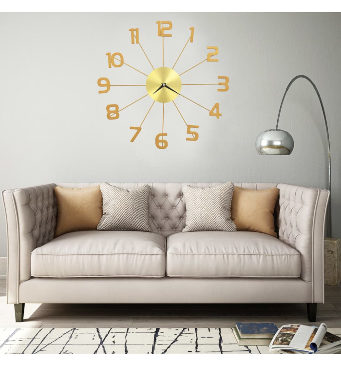 Horloge murale Métal 50 cm Doré | Mobilier & Déco