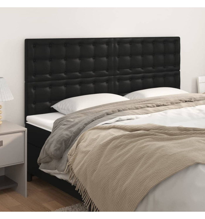 Têtes de lit 4 pcs Noir 80x5x78/88 cm Similicuir | Mobilier & Déco