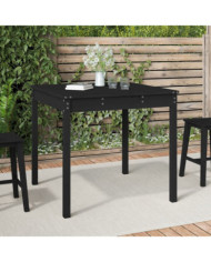 Table de jardin noir 82,5x82,5x76 cm bois massif de pin | Mobilier & Déco