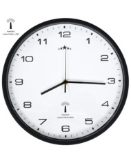 Horloge murale radioguidée Mouvement à quartz 31 cm Blanc/noir | Mobilier & Déco