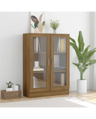 Armoire à vitrine Chêne brun 82,5x30,5x115cm Bois d'ingénierie | Mobilier & Déco