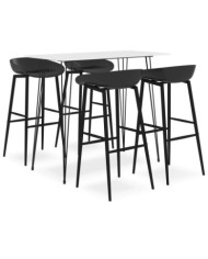 Ensemble de bar 5 pcs Blanc et noir | Mobilier & Déco