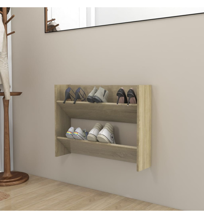 Armoire à chaussures murale Chêne Sonoma 80x18x60 cm Aggloméré | Mobilier & Déco