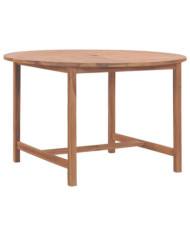Table de salle à manger de jardin Ø110x75cm Bois massif de teck | Mobilier & Déco