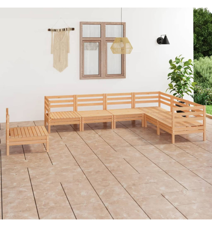 Salon de jardin 7 pcs Bois de pin massif | Mobilier & Déco