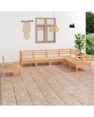 Salon de jardin 7 pcs Bois de pin massif | Mobilier & Déco