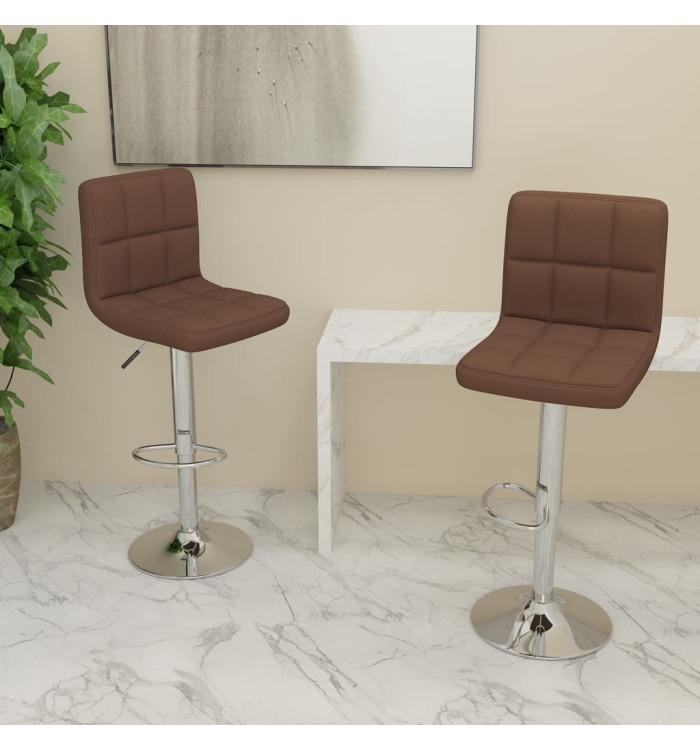 Tabourets de bar lot de 2 marron tissu | Mobilier & Déco
