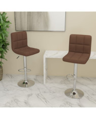 Tabourets de bar lot de 2 marron tissu | Mobilier & Déco