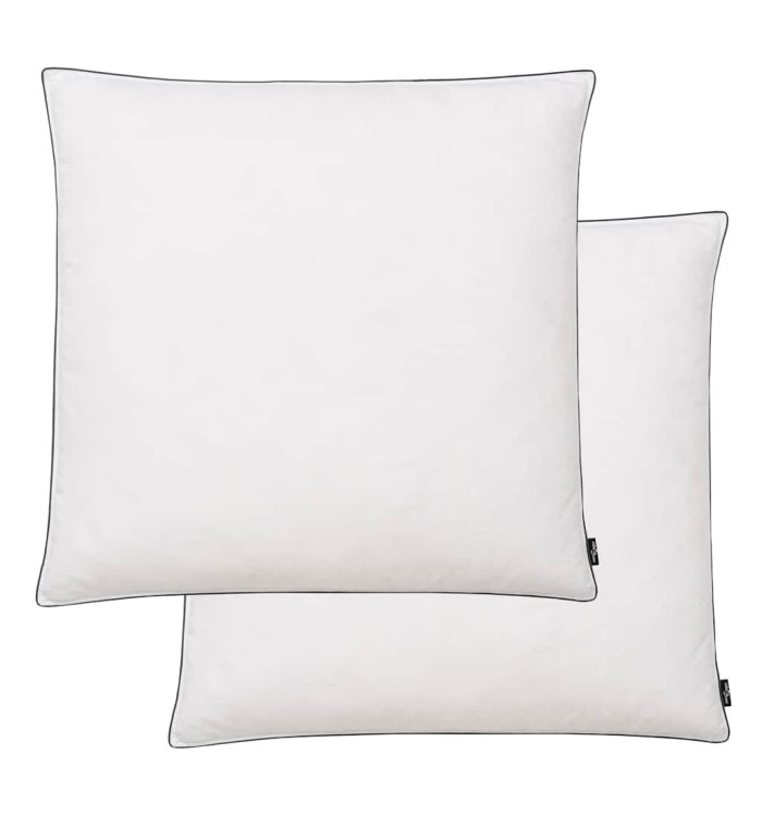 Oreiller lot de 2 Remplissage de duvet léger 80 x 80 cm Blanc | Mobilier & Déco