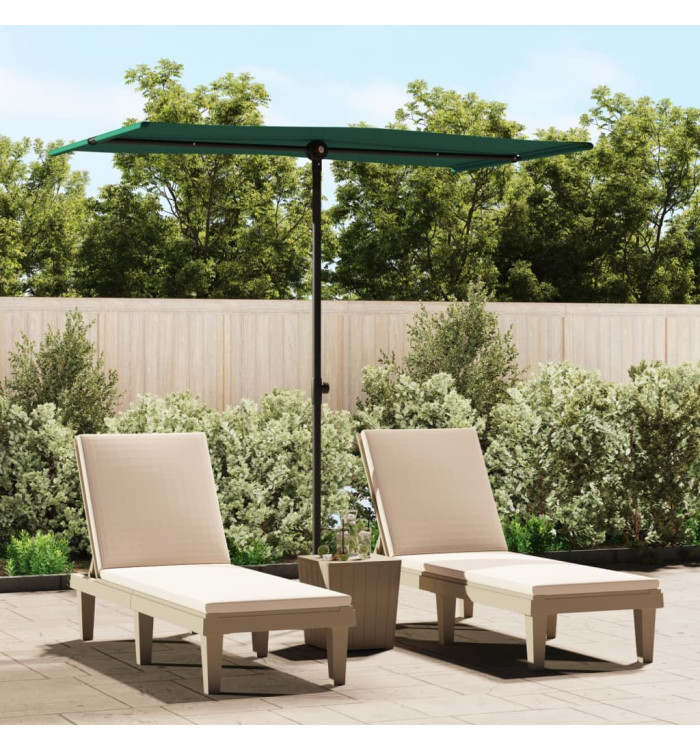 Parasol de jardin avec mât en aluminium 180x110 cm vert | Mobilier & Déco