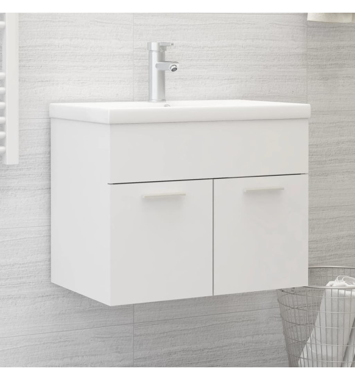 Armoire d'évier Blanc 60x38,5x46 cm Bois d’ingénierie | Mobilier & Déco
