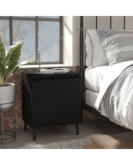 Table de chevet avec pieds en métal noir 40x30x50 cm | Mobilier & Déco