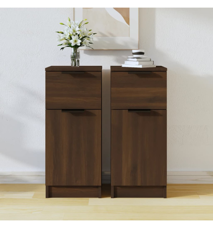 Buffets 2 pcs chêne marron 30x30x70 cm Bois d'ingénierie | Mobilier & Déco