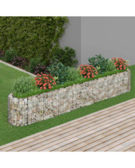 Lit surélevé à gabion Fer galvanisé 330x50x50 cm | Mobilier & Déco