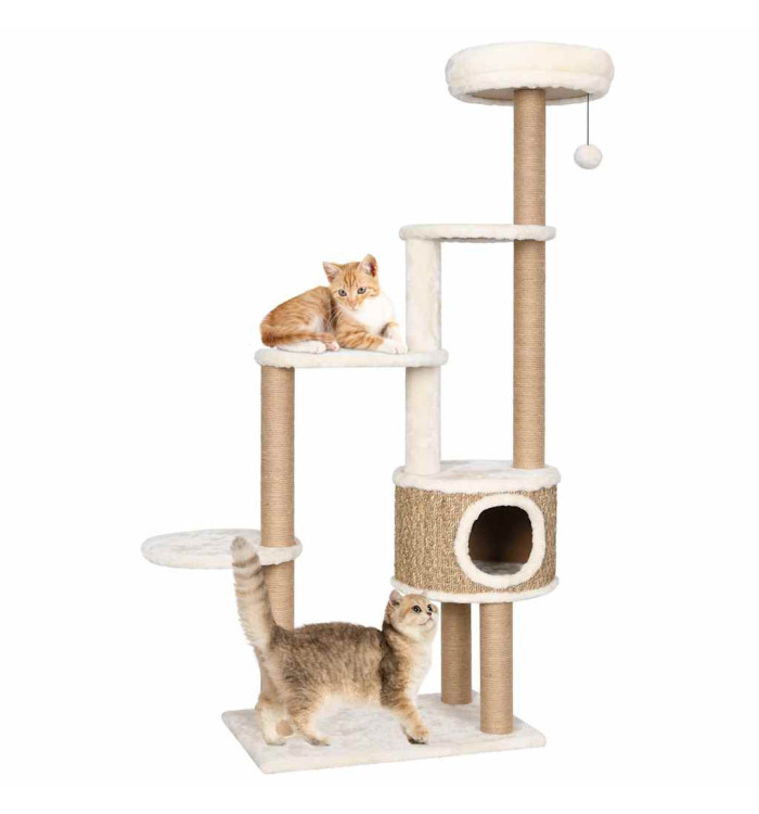 Arbre à chat coussin de luxe et grattoir 148 cm Herbiers marins | Mobilier & Déco