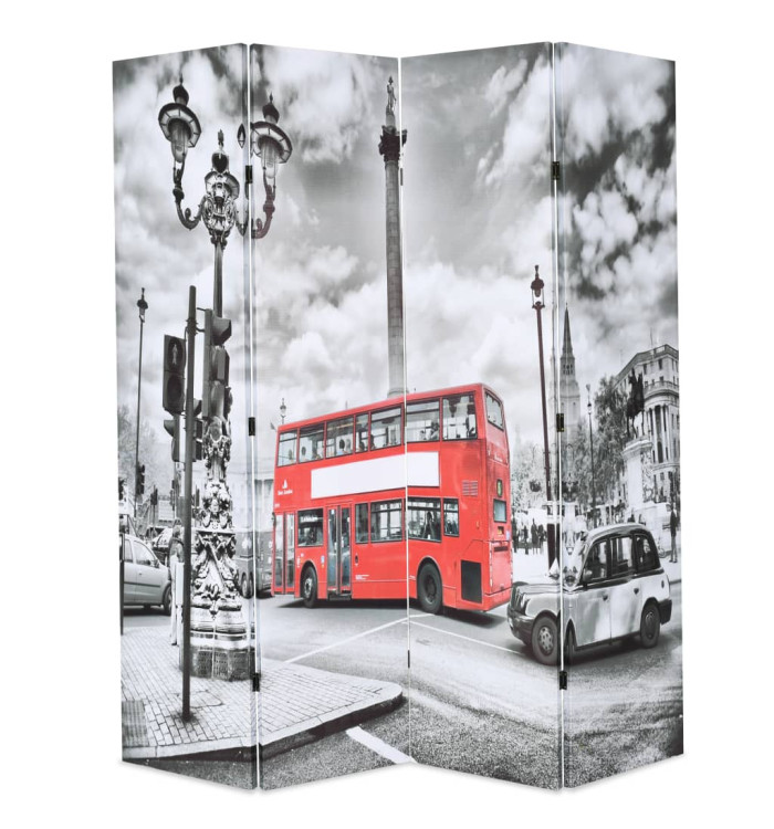 Cloison de séparation 160 x 170 cm Bus londonien Noir et blanc | Mobilier & Déco