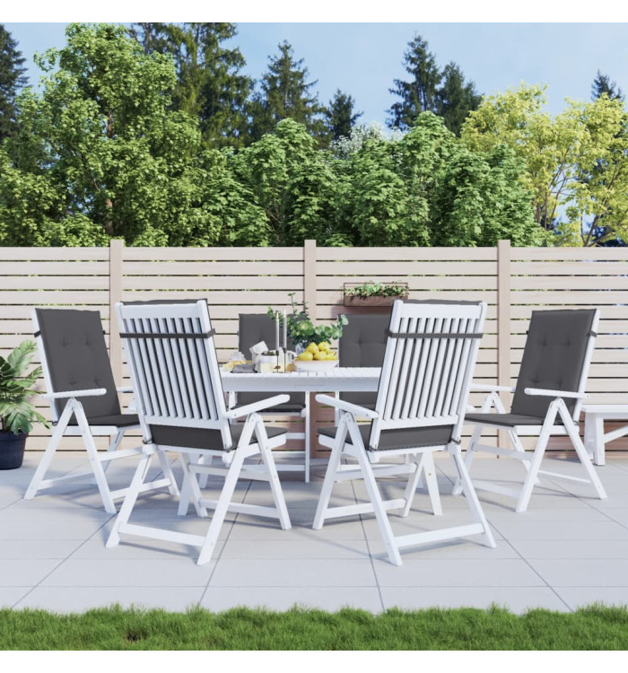 Coussins de chaise de jardin à dossier haut lot de 6 anthracite | Mobilier & Déco