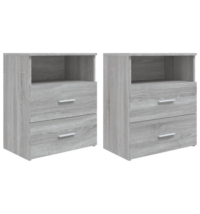 Tables de chevet 2 pcs Sonoma gris 50x32x60 cm | Mobilier & Déco