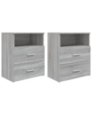 Tables de chevet 2 pcs Sonoma gris 50x32x60 cm | Mobilier & Déco
