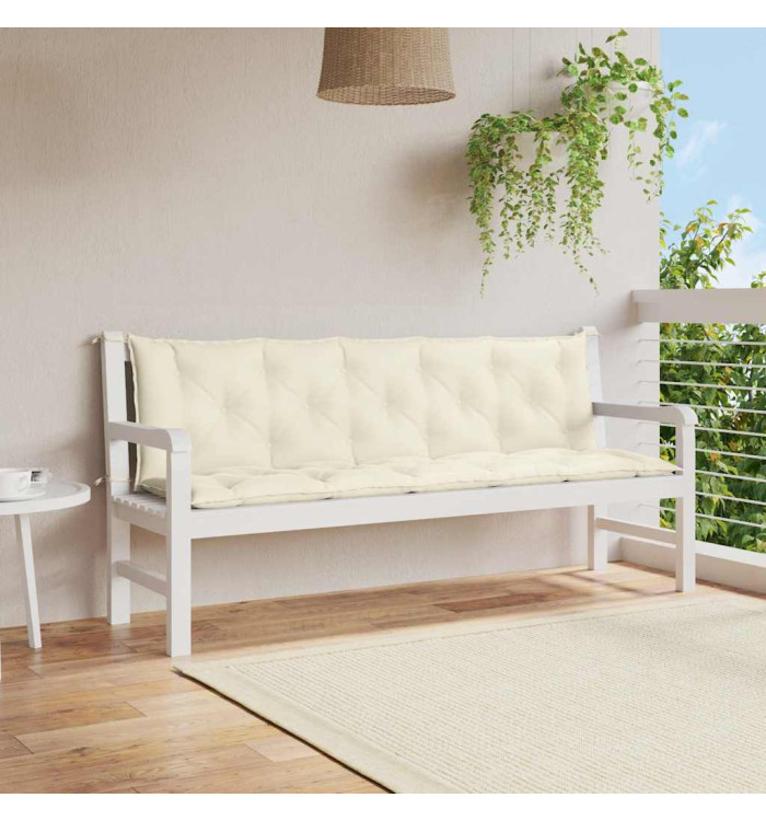 Coussin de banc de jardin blanc crème tissu oxford | Mobilier & Déco