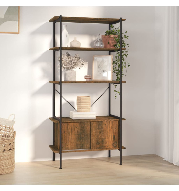 Étagère à 5 niveaux armoire 80x40x163cm Acier bois d'ingénierie | Mobilier & Déco