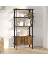 Étagère à 5 niveaux armoire 80x40x163cm Acier bois d'ingénierie | Mobilier & Déco