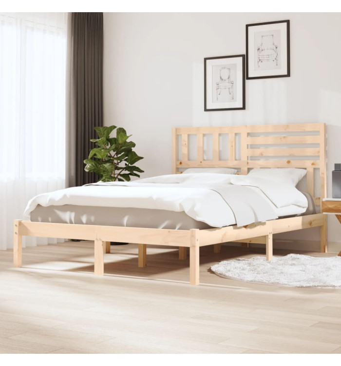 Cadre de lit sans matelas bois massif de pin 140x200 cm | Mobilier & Déco