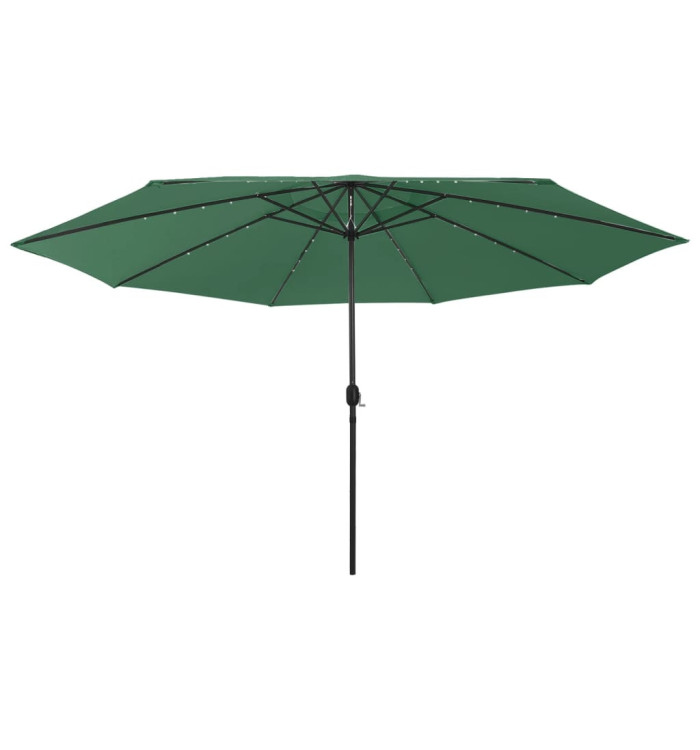 Parasol de jardin avec lumières LED et mât en métal 400 cm vert | Mobilier & Déco