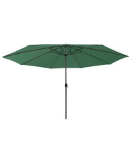 Parasol de jardin avec lumières LED et mât en métal 400 cm vert | Mobilier & Déco