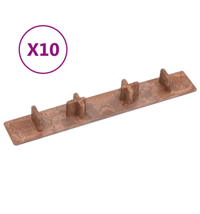 Embouts de terrasse 10 pcs Marron Plastique | Mobilier & Déco