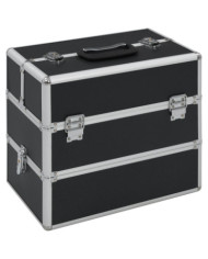 Mallette à maquillage 37x24x35 cm Noir Aluminium | Mobilier & Déco