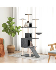 Arbre à chat avec griffoirs en sisal Gris foncé 175 cm | Mobilier & Déco