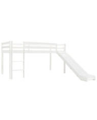Lit mezzanine d'enfants toboggan et échelle bois pin 97x208 cm | Mobilier & Déco