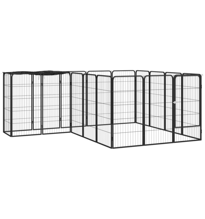Parc pour chien 18panneaux Noir 50x100cm Acier enduit de poudre | Mobilier & Déco