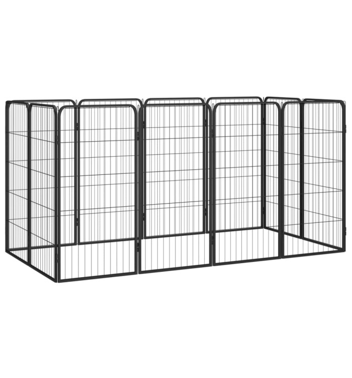 Parc pour chien 12panneaux Noir 50x100cm Acier enduit de poudre | Mobilier & Déco