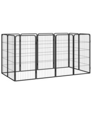 Parc pour chien 12panneaux Noir 50x100cm Acier enduit de poudre | Mobilier & Déco