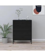 Commode Noir 80x35x101,5 cm Acier | Mobilier & Déco